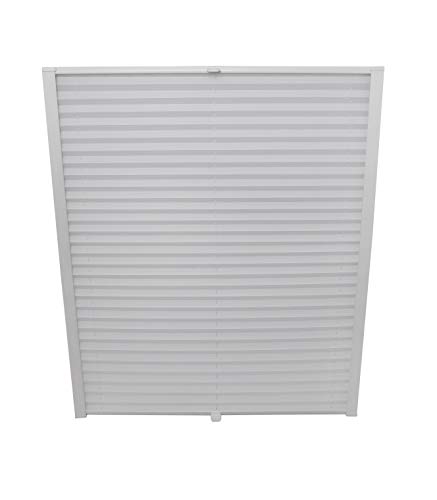 ondeco Dachfenster Plissee zum Bohren passend für Velux Fenster Plisseerollo Faltrollo verspannt Zubehör Weiß M06 - B: 61,4cm x H: 94cm von ondeco