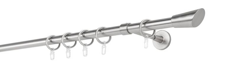 ondeco Gardinenstange Rundrohr Wandabstand 14cm Rag, Ø 20 mm, 1-läufig-läufig, Wunschmaßlänge, Bohren, verschraubt von ondeco