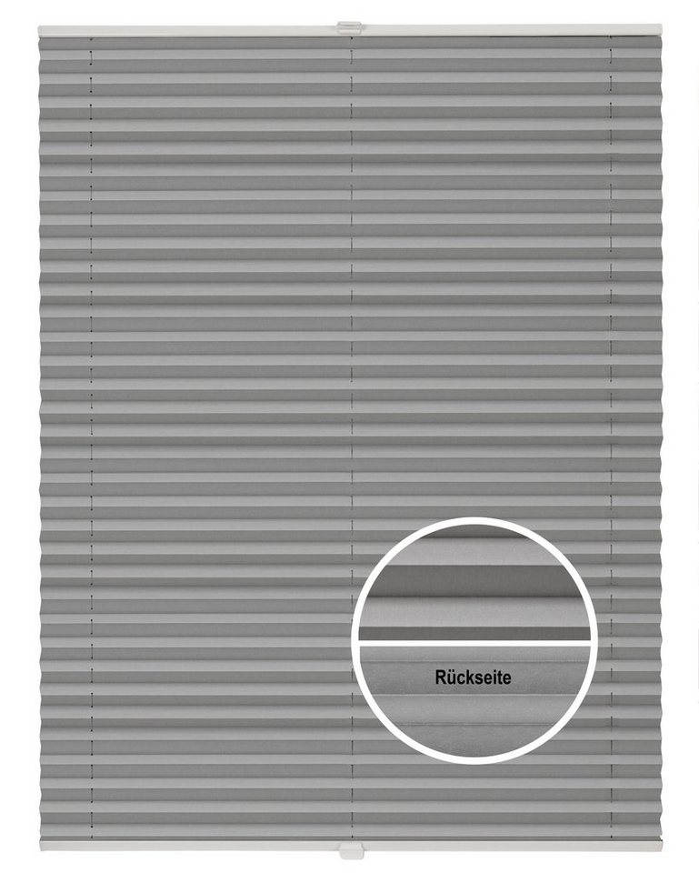 Plissee Basic Thermo, ondeco, ohne Bohren, verspannt, Klemmträger mit Feststellschraube von ondeco