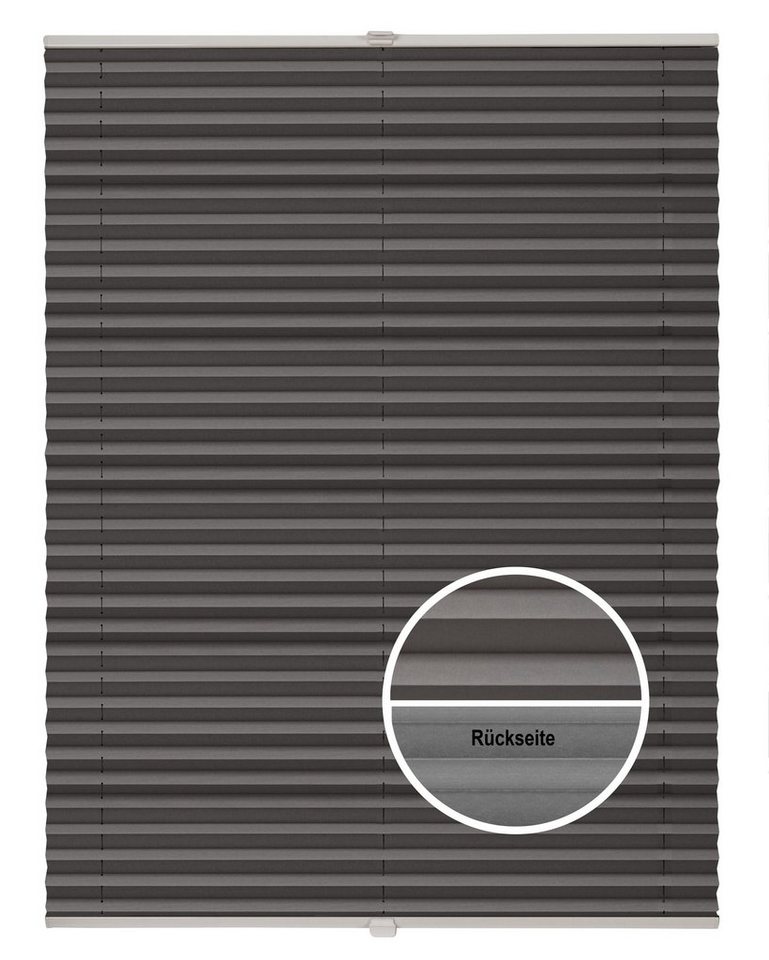 Plissee Basic Thermo, ondeco, ohne Bohren, verspannt, Klemmträger mit Feststellschraube von ondeco