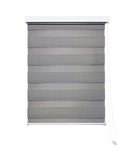 ondeco Doppelrollo Kassetten Duo Rollo Seitenzugrollo mit Klemmträger inklusive Montagematerial Grau 80x210cm von ondeco