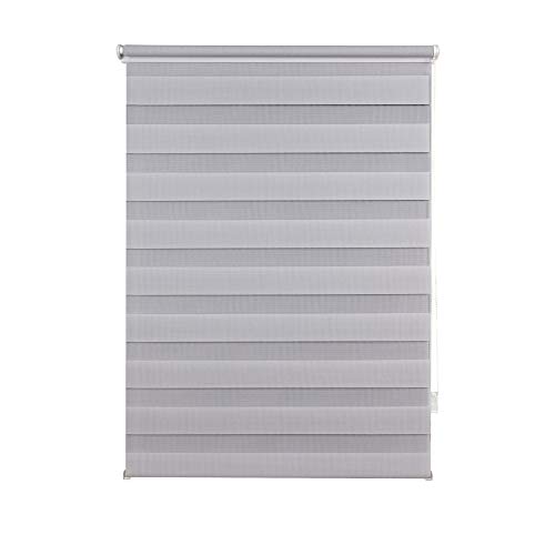 ondeco Doppelrollo Klemmfix Duo Rollo für Fenster ohne Bohren, Seitenzugrollo Klemmen Sichtschutz Sonnenschutz Blickdicht innen Grau 140x160 cm von ondeco