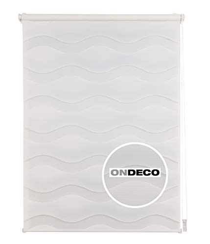 ondeco Duo Rollo Wave ohne Bohren, Klemmfix für Fenster innen, Seitenzugrollo Klemmen Sichtschutz Sonnenschutz, lichtdurchlässig und Blickdicht Weiß 120x160 cm ondeco Duo Rollo Wave ohne Bohren, Klemmfix für Fenster innen, Seitenzugrollo Klemmen Sichtschutz Sonnenschutz, lichtdurchlässig und Blickdicht Weiß 120x160 cm von ondeco