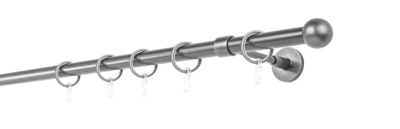 ondeco Gardinenstange Rundrohr Wandabstand 14cm Ball, Ø 20 mm, 1-läufig-läufig, Wunschmaßlänge, Bohren, verschraubt von ondeco