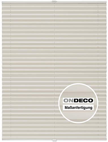 ondeco Plissee Klemmfix auf Maß für alle Fenster innen, ohne Bohren, Montage Klemmträger Sonnenschutz Sichtschutz Rollo Blickdicht Vanille B: 51-60 cm, H: 101-150 cm ondeco Plissee Klemmfix auf Maß für alle Fenster innen, ohne Bohren, Montage Klemmträger Sonnenschutz Sichtschutz Rollo Blickdicht Vanille B: 51-60 cm, H: 101-150 cm von ondeco
