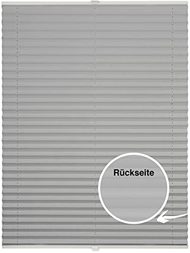 ondeco Plissee nach Maß Thermo für Fenster innen Montage in Glasleiste mit Spannschuh Sonnenschutz-Rollo Lichtschutz Blickdicht leichte Verdunkelung Silber B: 51-60 cm, H: 151-200 cm von ondeco