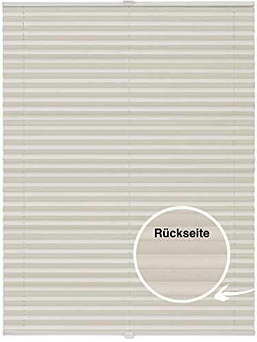 ondeco Plissee nach Maß Thermo für Fenster innen Montage in Glasleiste mit Spannschuh Sonnenschutz-Rollo Lichtschutz Blickdicht leichte Verdunkelung Vanilie B: 51-60 cm, H: 40-100 cm von ondeco