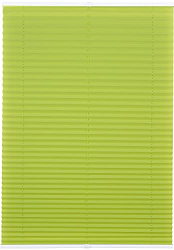 ondeco Plissee ohne Bohren mit Klemmträger viele Farben, Sonnenschutz für Fenster innen, Lichtschutz und Blickdicht, Plissee klemmfix Faltrollo Sichtschutz für Tür Hellgrün 80x130 cm von ondeco