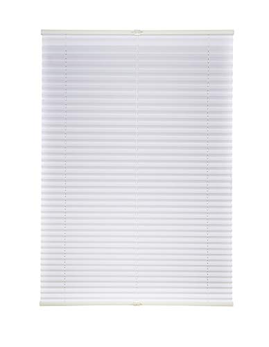 ondeco Plissee ohne Bohren mit Klemmträger viele Farben, Sonnenschutz für Fenster innen, Lichtschutz und Blickdicht, Plissee klemmfix Faltrollo Sichtschutz für Tür Weiß 75x130 cm von ondeco