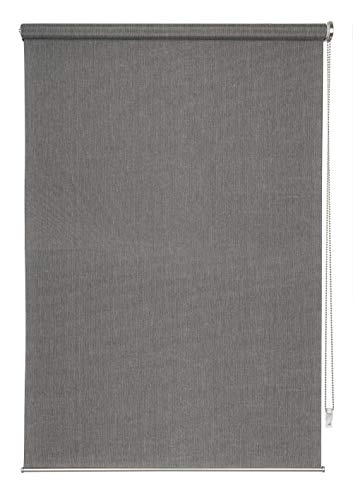 ondeco Rollo für Wand-Deckenmontage, Design Cool Sichtschutz, Seitenzugrollo Sonnenschutz Fenster innen lichtdurchlässig und Blickdicht Grau 80x160 cm von ondeco