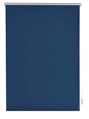 ondeco Thermo-Rollo auf Maß ohne Bohren mit Klemmträger, Verdunkelung für Fenster und Türen, Sonnenschutz Fenster innen, Blackout Silberbeschichtung Klemmfix Blau B: 121-130 cm, L: 40-160 cm von ondeco