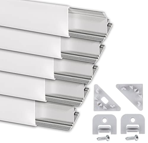 LED Eckprofil 2m am Stück l LED Alu Profile 45 Grad I 10 Meter Aluminiumprofil für LED Stripes I Lichtleiste I 5x 2m Komplettset LED Eckprofil 2m am Stück l LED Alu Profile 45 Grad I 10 Meter Aluminiumprofil für LED Stripes I Lichtleiste I 5x 2m Komplettset von .one-bath