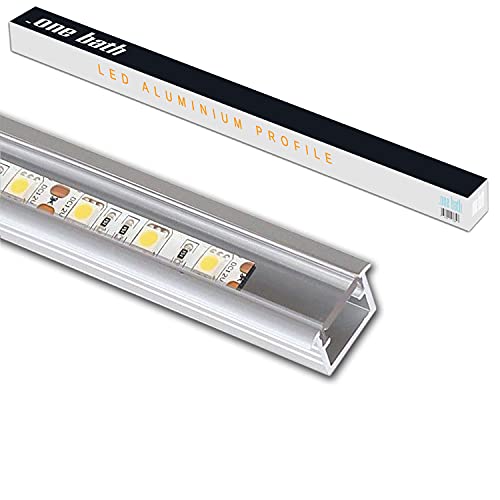 .one-bath LED Aluminium Profil I Aluprofil Leiste für LED Stripes I A: Unterputz transparent 2m mit Endkappen I Innen und Außen von .one-bath