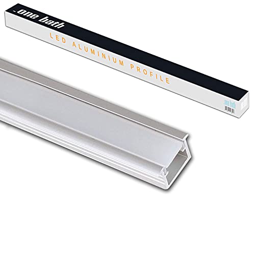 .one-bath LED Aluminium Profil I Aluprofil Leiste für LED Stripes I B: Unterputz satiniert 1m mit Endkappen I Innen und Außen von .one-bath