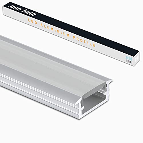 .one-bath LED Aluminium Profil I Aluprofil Leiste für LED Stripes I D: Unterputz klein satiniert 2m ohne Endkappen für innen und außen von .one-bath