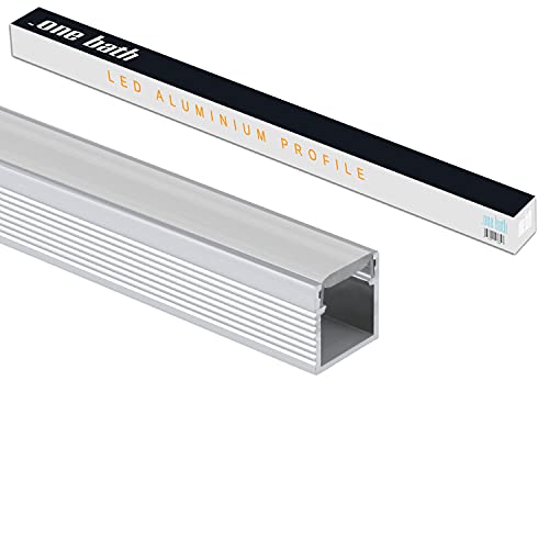 .one-bath LED Aluminium Profil I Aluprofil Leiste für LED Stripes I F: Aufputz satiniert 2m mit Endkappen für Innen- und Außenbereich von .one-bath