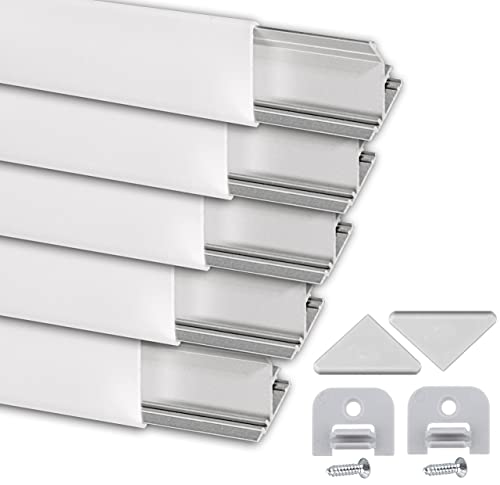 Eckprofil LED 2m Am Stück I 5er Set I Alu Profile 45 Grad I Aluprofil I Aluminiumprofil Für Stripes I Lichtleiste I 5x2m von .one-bath