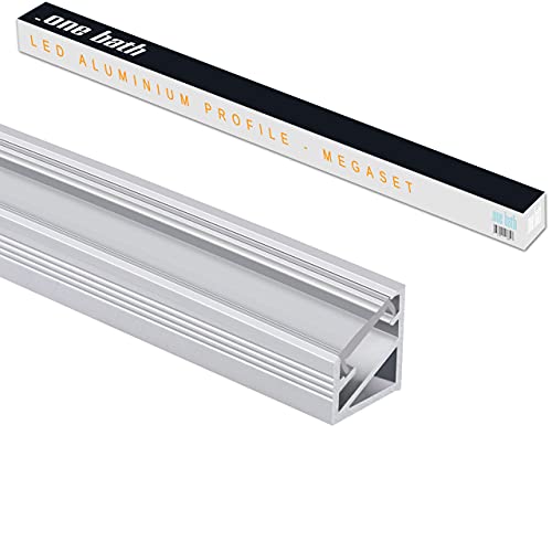 .one-bath LED Eckprofil 45 grad I Aluprofil Leiste für LED Stripe I K: Aufputz Ecke 45 mini transparent 2m ohne Endkappen .one-bath LED Eckprofil 45 grad I Aluprofil Leiste für LED Stripe I K: Aufputz Ecke 45 mini transparent 2m ohne Endkappen von .one-bath