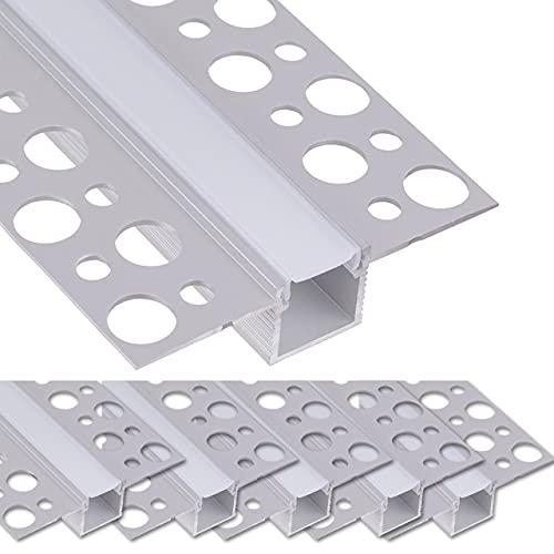 .one-bath LED Trockenbauprofil 2m I LED Rigips Profil I 5x2m gerade I Alu Trockenbaueckprofil für LED-Streifen I Aluprofil I Decke I Wand von .one-bath