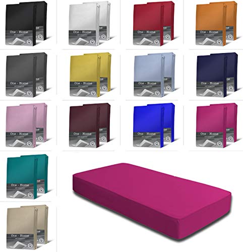 2er Set Jersey Spannbettlaken Spannbetttücher Bettlaken Spannbetttuch weiche Baumwolle mit Rundumgummizug, Farbe: Pink, Maße: 2er Pack 140-160 x 200 cm 2er Set Jersey Spannbettlaken Spannbetttücher Bettlaken Spannbetttuch weiche Baumwolle mit Rundumgummizug, Farbe: Pink, Maße: 2er Pack 140-160 x 200 cm von one-home
