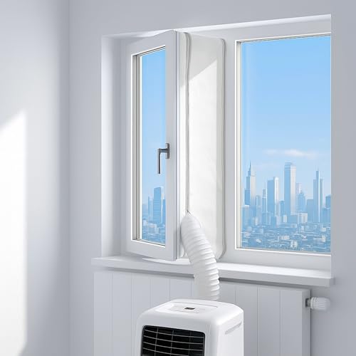 Fensterabdichtung für Mobile Klimageräte, Klimaanlagen auch für Wäschetrockner, Ablufttrockner, ohne Bohren, Hitzeschutz bei Dachfenster, Flügelfenster, Fensterabdichtung Klimaanlage, Größe:300 cm von one-home