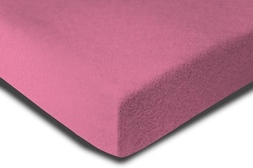 Winter Spannbettlaken Flausch Warm Thermo Fleece Weich Bettlaken Spannbetttücher, Größe:2er Pack 90x200 cm - 100x200 cm, Farbe:rosa von one-home