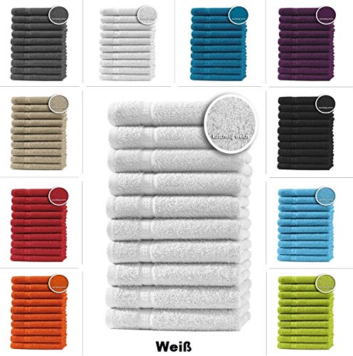 one-home 10er Set Gästetücher Handtücher Duschtücher Badetücher Frottee 100% Baumwolle, Farbe:Weiß, Produktart:Duschtücher 70x140 cm one-home 10er Set Gästetücher Handtücher Duschtücher Badetücher Frottee 100% Baumwolle, Farbe:Weiß, Produktart:Duschtücher 70x140 cm von one-home