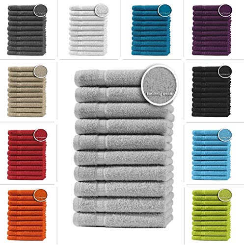 one-home 10er Set Gästetücher Handtücher Duschtücher Badetücher Frottee 100% Baumwolle, Präzise Farbe:Silber, Produktart:Badetücher 100x150 cm one-home 10er Set Gästetücher Handtücher Duschtücher Badetücher Frottee 100% Baumwolle, Präzise Farbe:Silber, Produktart:Badetücher 100x150 cm von one-home