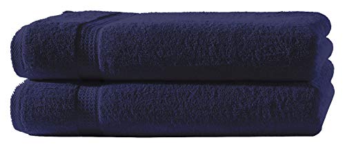 one-home 2 Handtücher Navy Marine 50x100cm Set Baumwolle Handtuch Frottee flauschig weich von one-home