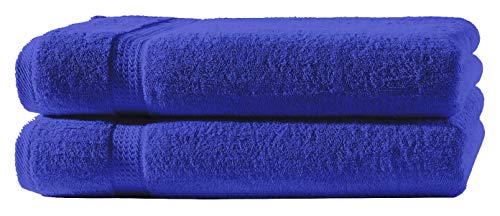 one-home 2 Handtücher royal blau 50x100 cm Set Baumwolle Handtuch Frottee flauschig weich von one-home
