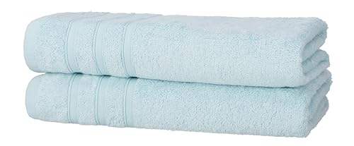 one-home 2er Pack Gästehandtücher 30x50 cm Baumwolle Weich Frottee Unifarben Saugfähig, Farbe:hellblau von one-home