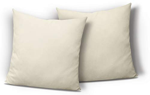 one-home 2er Pack Kissenbezug Kissenhülle 40x40 cm Natur Uni Jersey Baumwolle Set von one-home