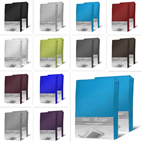 one-home 2er Pack Microfaser Spannbettlaken Spannbetttuch Betttuch mit Rundumgummi Set, Farbe:Türkis, Maße:180x200 cm - 200x200 cm one-home 2er Pack Microfaser Spannbettlaken Spannbetttuch Betttuch mit Rundumgummi Set, Farbe:Türkis, Maße:180x200 cm - 200x200 cm von one-home