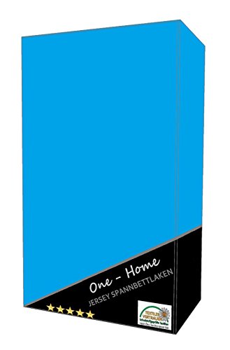 one-home 2er Pack Spannbettlaken 90-100 cm x 180-200 cm in türkis aus 100% Baumwolle (Jersey) von one-home