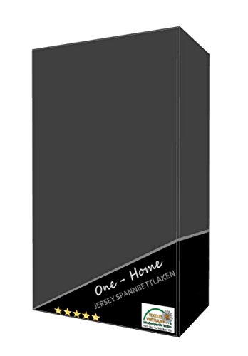 one-home 2er Pack Spannbettlaken Bettlaken anthrazit 120x200 cm - 130x200 cm Baumwolle von one-home