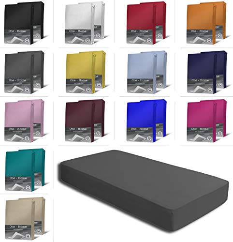 2er Set Jersey Spannbettlaken Spannbetttücher Bettlaken Spannbetttuch weiche Baumwolle mit Rundumgummizug, Farbe: Anthrazit, Maße: 2er Pack 180-200 x 200 cm 2er Set Jersey Spannbettlaken Spannbetttücher Bettlaken Spannbetttuch weiche Baumwolle mit Rundumgummizug, Farbe: Anthrazit, Maße: 2er Pack 180-200 x 200 cm von one-home
