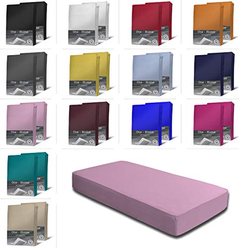 2er Set Jersey Spannbettlaken Spannbetttücher Bettlaken Spannbetttuch weiche Baumwolle mit Rundumgummizug, Farbe: Rosa, Maße: 2er Pack 70 x 140 cm Kinderlaken 2er Set Jersey Spannbettlaken Spannbetttücher Bettlaken Spannbetttuch weiche Baumwolle mit Rundumgummizug, Farbe: Rosa, Maße: 2er Pack 70 x 140 cm Kinderlaken von one-home