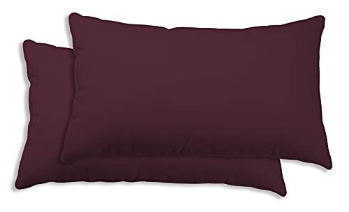 one-home 2er Set Kissenbezug Kissenhülle 40x80 cm Bordeaux Uni Kopfkissenbezug Baumwolle von one-home
