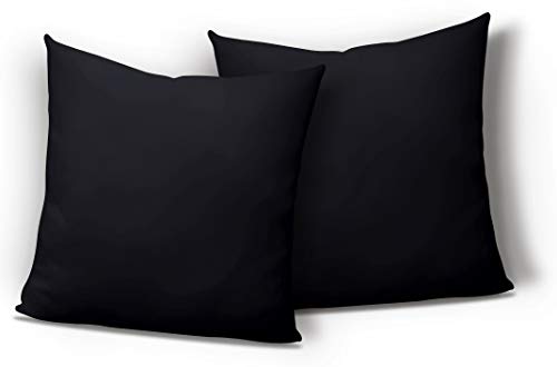 one-home 2er Set Kissenbezug Kissenhülle Kopfkissen Hülle 80x80cm schwarz Uni Microfaser von one-home