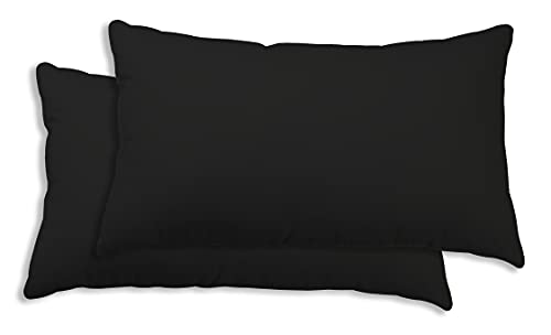 one-home 2er Set Kissenbezug Kissenhülle Kopfkissenbezug Hüllen Uni Renforce Baumwolle, Farbe:schwarz, Größe:40x80 cm von one-home