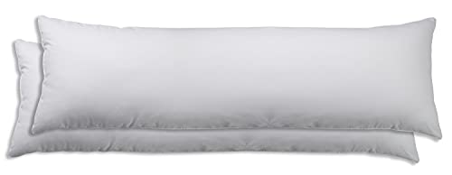 one-home 2er Set Seitenschläferkissen Bezug 40x145 cm weiß Uni Kissenbezug Baumwolle von one-home