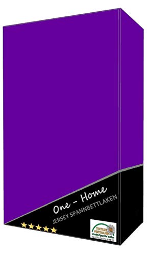 one-home 2er Set Spannbettlaken Bettlaken lila violett 140 x 200 cm - 160 x 200 cm Jersey von one-home