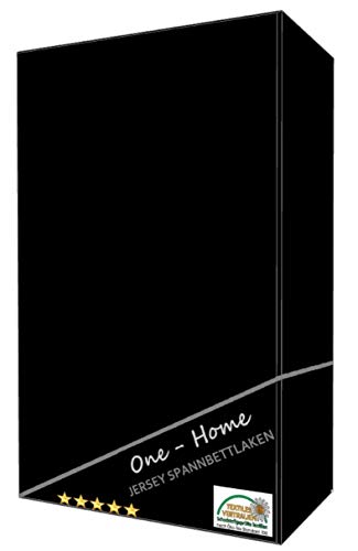 one-home 2er Set Spannbettlaken Bettlaken schwarz 140 x 200 cm - 160 x 200 cm Baumwolle von one-home