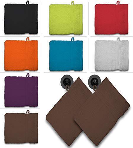 one-home 2er Set Waschhandschuhe Waschhandschuh Waschlappen 16x21 cm Frottee Baumwolle, Farbe:Braun one-home 2er Set Waschhandschuhe Waschhandschuh Waschlappen 16x21 cm Frottee Baumwolle, Farbe:Braun von one-home