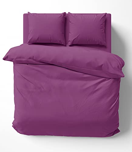 one-home 3 TLG Bettwäsche-Set 200x220 cm Uni lila Doppelbett Bettbezug Renforcé Baumwolle one-home 3 TLG Bettwäsche-Set 200x220 cm Uni lila Doppelbett Bettbezug Renforcé Baumwolle von one-home