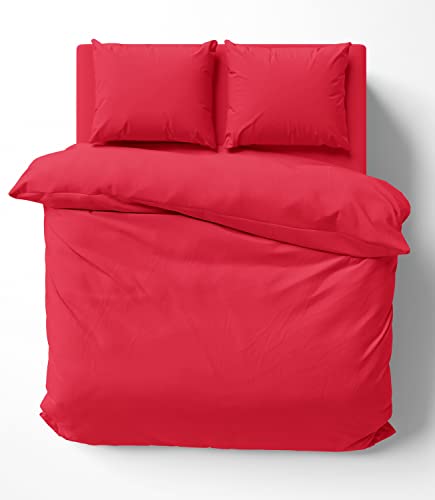 one-home 3 TLG. Bettwäsche-Set 240x220 cm Uni rot Doppelbett Bettbezug Renforcé Baumwolle one-home 3 TLG. Bettwäsche-Set 240x220 cm Uni rot Doppelbett Bettbezug Renforcé Baumwolle von one-home