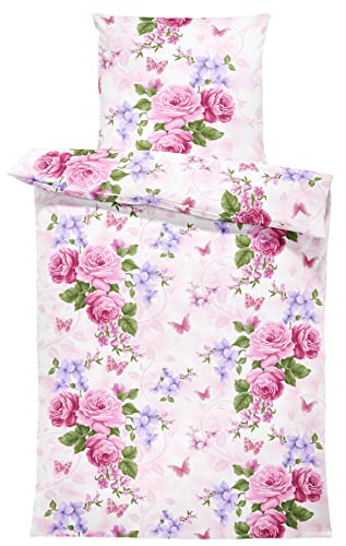 one-home 4 teilig Bettwäsche 155x220 cm Schmetterlinge Blumen weiß Übergröße Microfaser one-home 4 teilig Bettwäsche 155x220 cm Schmetterlinge Blumen weiß Übergröße Microfaser von one-home