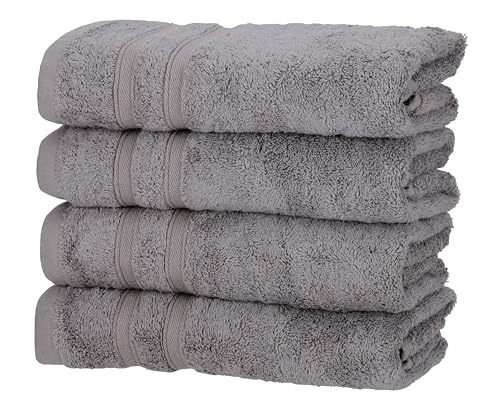 one-home 4er Pack Handtücher 50x100 cm Baumwolle Weich Frottee Uni Saugfähig Handtuch, Farbe:anthrazit von one-home