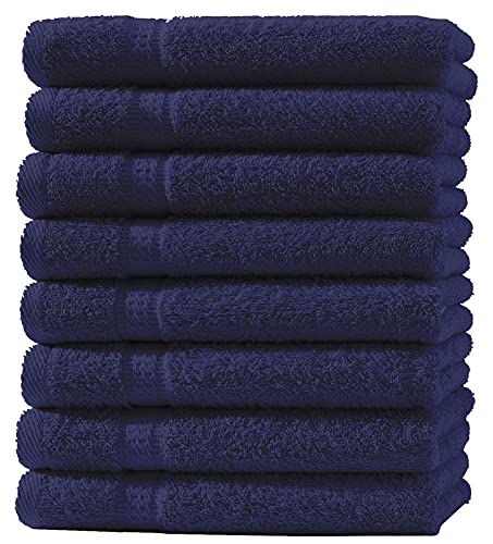 one-home 8er Set Gästetücher Handtücher Duschtücher Badetücher Frottee 100% Baumwolle, Produktart:Gästetücher 30x50 cm, Präzise Farbe:Navy/Marine Blau von one-home