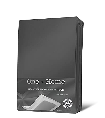 one-home Boxspringbett Spannbettlaken anthrazit 140x200-160x220 Heavy Jersey Baumwolle von one-home